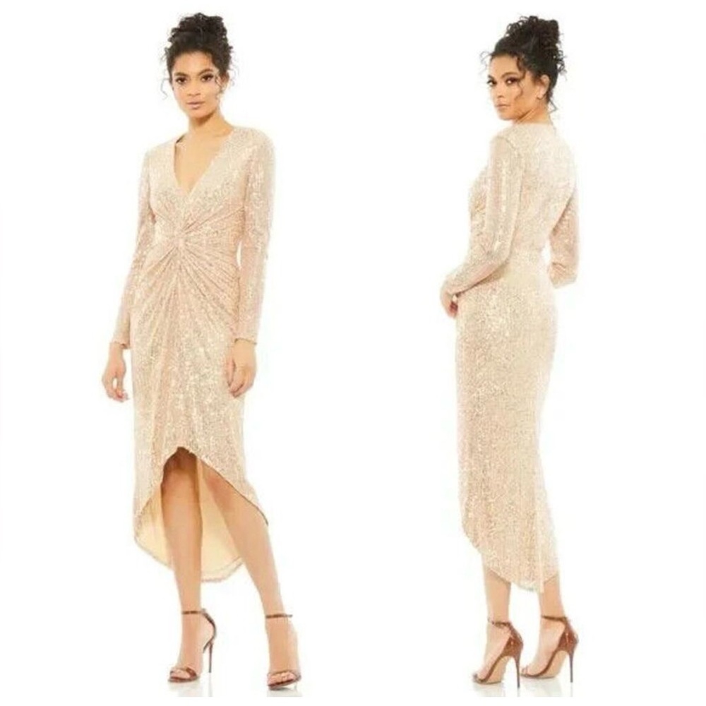 Mac Duggal Rose Gold Sequin Gown